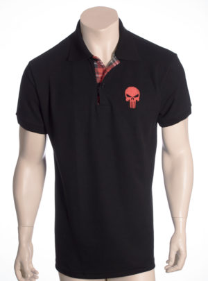 Camisa Polo Preta The Punisher